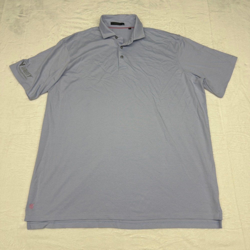 Greyson Polo Shirt Mens XXL‎ Blue Knit Cotton Blend Performance Golf Stretch